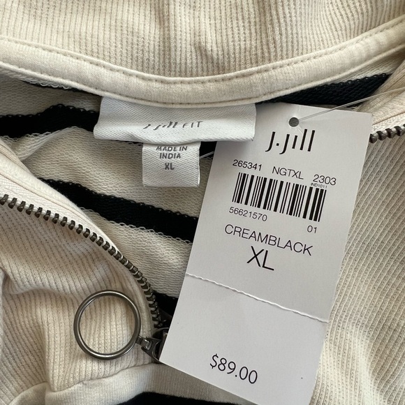 J.Jill NWT Striped collared sweatshirt - Picture 2 of 5
